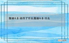 奥迪A8经历了什么 奥迪A8什么