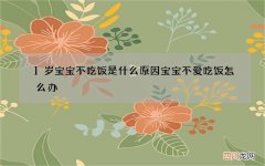 1岁宝宝不吃饭是什么原因 宝宝不爱吃饭怎么办