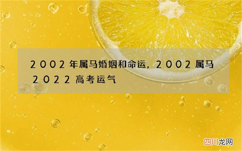 2002年属马婚姻和命运，2002属马2022 高考运气