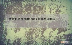 洗衣机清洗剂的好牌子有哪些可推荐