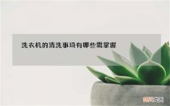 洗衣机的清洗事项有哪些需掌握
