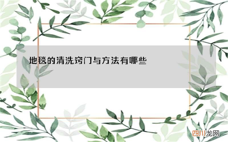 地毯的清洗窍门与方法有哪些