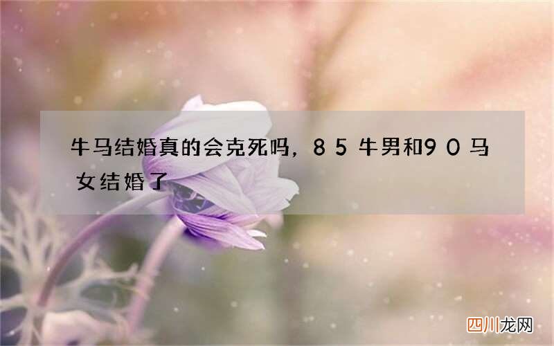 牛马结婚真的会克死吗，85牛男和90马女结婚了