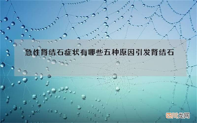 急性肾结石症状有哪些 五种原因引发肾结石