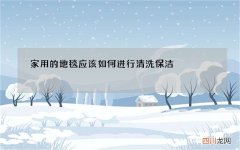 家用的地毯应该如何进行清洗保洁