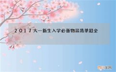 2017大一新生入学必备物品清单超全