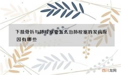 下肢骨折与肺栓塞要怎么治 肺栓塞的发病原因有哪些