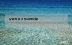 家用果蔬清洗机的使用