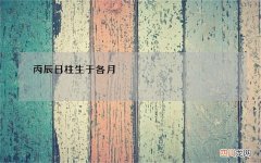 丙辰日柱生于各月，丙辰日见什么生肖更好
