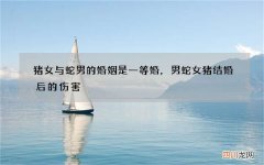 猪女与蛇男的婚姻是一等婚，男蛇女猪结婚后的伤害