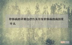 矽肺病的早期治疗方法 引发矽肺病的病因是什么