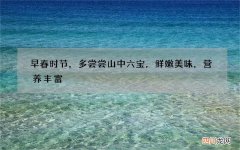早春时节，多尝尝山中六宝，鲜嫩美味，营养丰富
