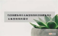 钓回锅鲤鱼用什么味型的饵料 回锅鲤鱼用什么味型的饵料最好
