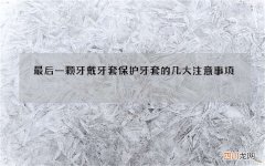 最后一颗牙戴牙套 保护牙套的几大注意事项