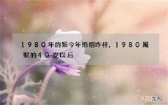 1980年的猴今年婚姻咋样，1980属猴的40岁以后