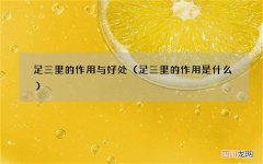 足三里的作用是什么 足三里的作用与好处