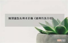 使用方法介绍 除湿盒怎么用才正确