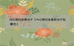 内心独白金典的句子有哪些 内心独白经典句子