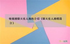 烽火佳人剧情简介 电视剧烽火佳人角色介绍