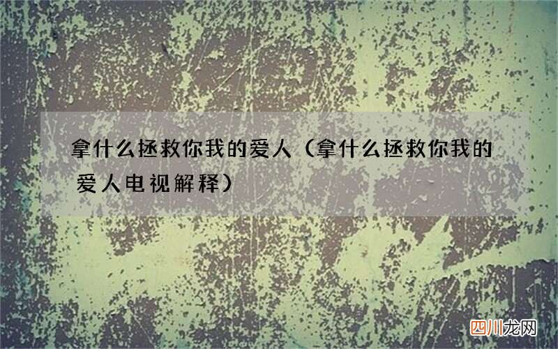 拿什么拯救你我的爱人电视解释 拿什么拯救你我的爱人