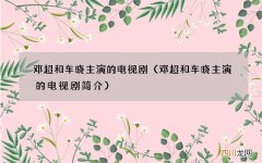 邓超和车晓主演的电视剧简介 邓超和车晓主演的电视剧