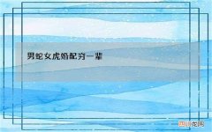男蛇女虎婚配穷一辈，男属蛇女属虎相配吗
