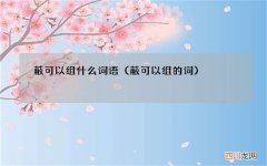 蔽可以组的词 蔽可以组什么词语