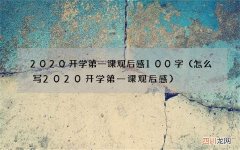 怎么写2020开学第一课观后感 2020开学第一课观后感100字