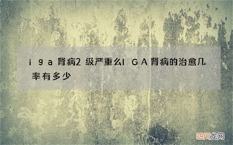 iga肾病2级严重么 IGA肾病的治愈几率有多少