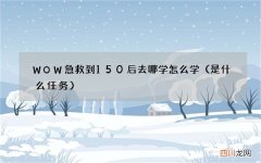 是什么任务 WOW急救到150后去哪学怎么学