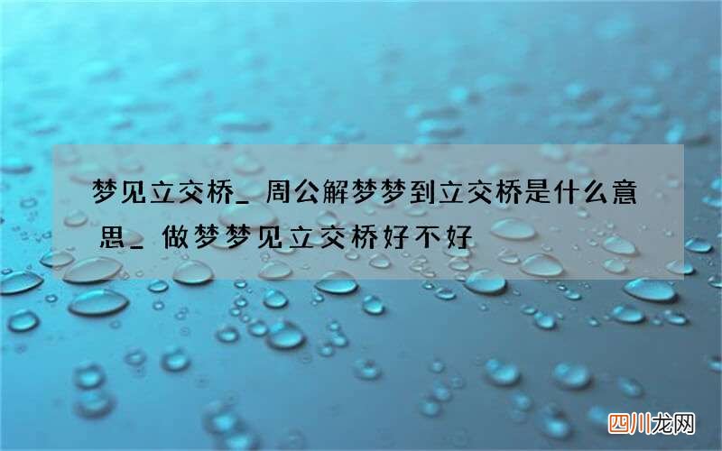 梦见立交桥_周公解梦梦到立交桥是什么意思_做梦梦见立交桥好不好