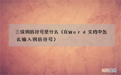 在Word文档中怎么输入钢筋符号 三级钢筋符号是什么