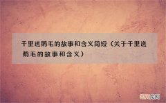 关于千里送鹅毛的故事和含义 千里送鹅毛的故事和含义简短