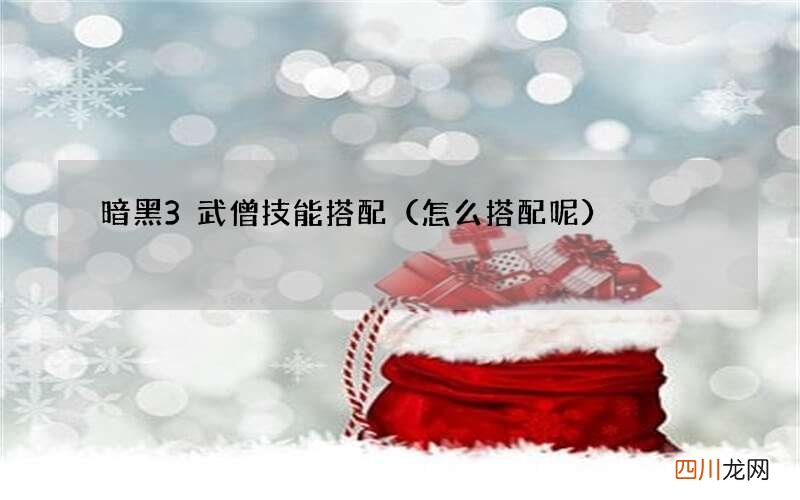 怎么搭配呢 暗黑3武僧技能搭配
