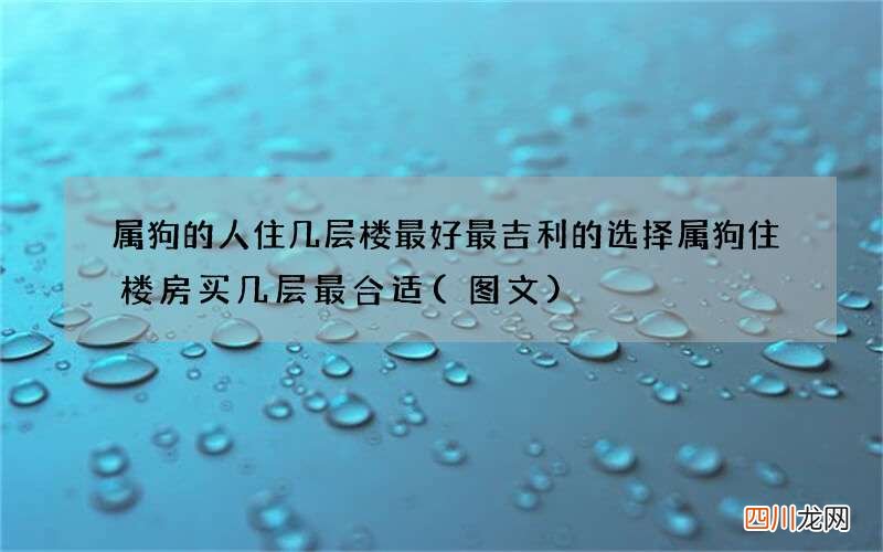 图文 属狗的人住几层楼最好最吉利的选择 属狗住楼房买几层最合适