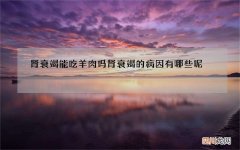 肾衰竭能吃羊肉吗 肾衰竭的病因有哪些呢