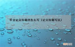 论文致谢写法 毕业论文致谢语怎么写