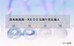 原来跑滴滴一天800元真不是在骗人
