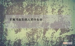 壬寅月出生的人是什么命，壬寅月柱出生女子