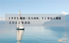 1995属猪一生大劫年，71年女人属猪2022 年命运