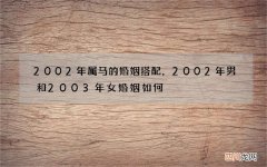 2002年属马的婚姻搭配，2002年男和2003年女婚姻如何