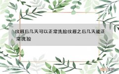 纹眉后几天可以正常洗脸 纹眉之后几天能正常洗脸