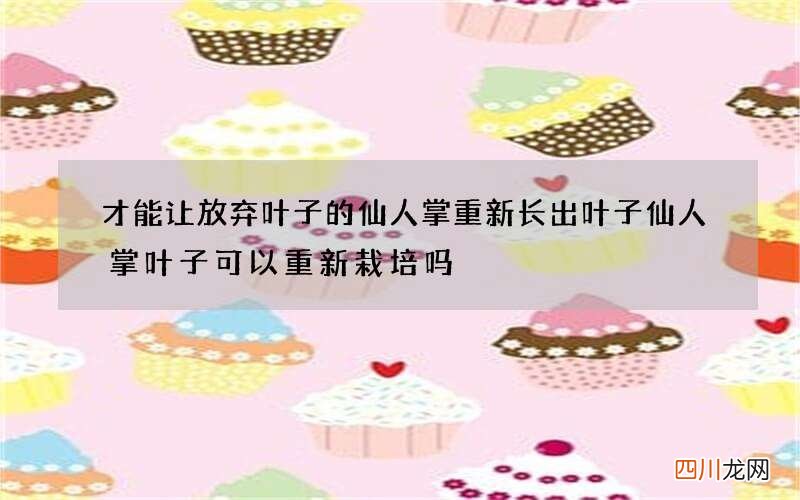 才能让放弃叶子的仙人掌重新长出叶子 仙人掌叶子可以重新栽培吗