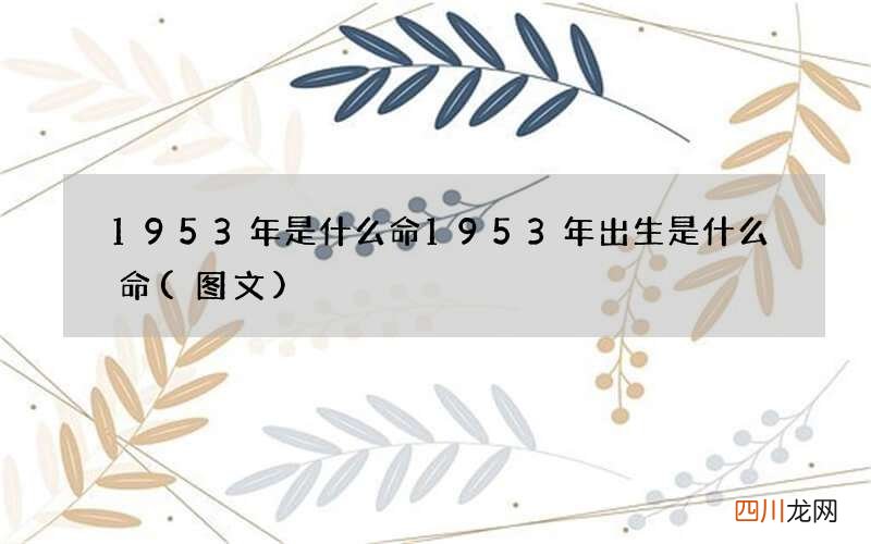 图文 1953年是什么命 1953年出生是什么命