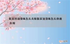 新家的油漆味怎么去除 新家油漆味怎么快速去除