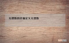 无理数的正确定义 无理数 定义