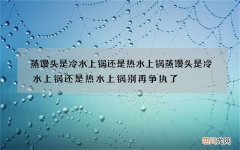 蒸馒头是冷水上锅还是热水上锅 蒸馒头是冷水上锅还是热水上锅别再争执了