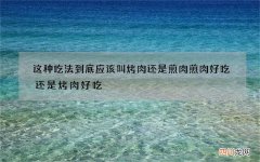 这种吃法到底应该叫烤肉还是煎肉 煎肉好吃还是烤肉好吃