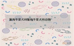 鬣狗不是犬科 鬣狗不是犬科动物