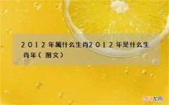 图文 2012年属什么生肖 2012年是什么生肖年